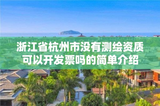 浙江省杭州市沒有測繪資質可以開發票嗎的簡單介紹