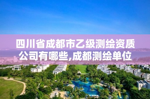 四川省成都市乙級測繪資質公司有哪些,成都測繪單位集中在哪些地方