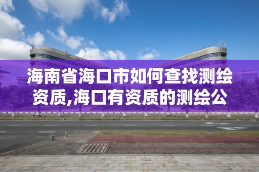 海南省海口市如何查找測繪資質(zhì),海口有資質(zhì)的測繪公司