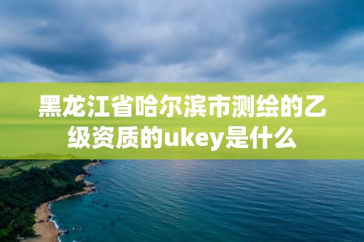 黑龍江省哈爾濱市測繪的乙級資質的ukey是什么