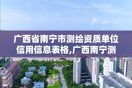 廣西省南寧市測繪資質單位信用信息表格,廣西南寧測繪局網址。