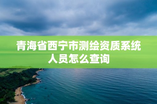 青海省西寧市測繪資質系統人員怎么查詢