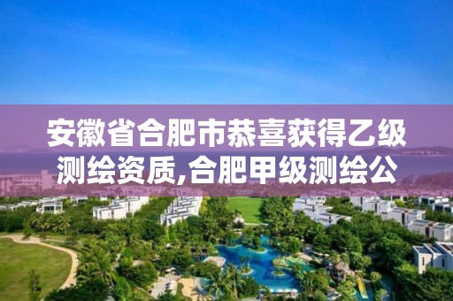 安徽省合肥市恭喜獲得乙級(jí)測(cè)繪資質(zhì),合肥甲級(jí)測(cè)繪公司。