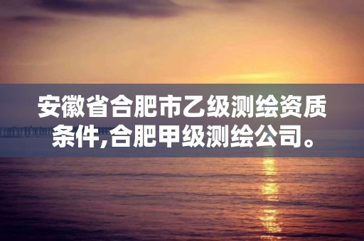 安徽省合肥市乙級測繪資質條件,合肥甲級測繪公司。