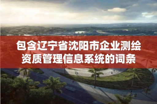 包含遼寧省沈陽市企業測繪資質管理信息系統的詞條