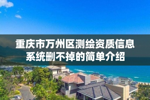 重慶市萬州區測繪資質信息系統刪不掉的簡單介紹