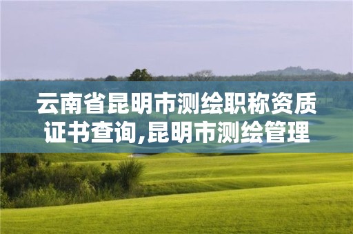 云南省昆明市測繪職稱資質證書查詢,昆明市測繪管理中心。