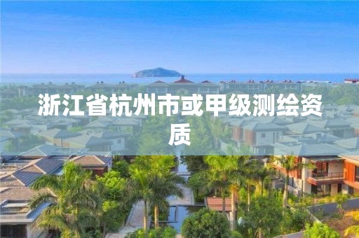 浙江省杭州市或甲級(jí)測(cè)繪資質(zhì)