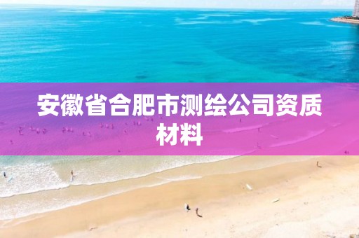 安徽省合肥市測繪公司資質材料