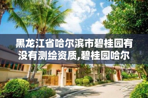 黑龍江省哈爾濱市碧桂園有沒有測繪資質,碧桂園哈爾濱分公司。