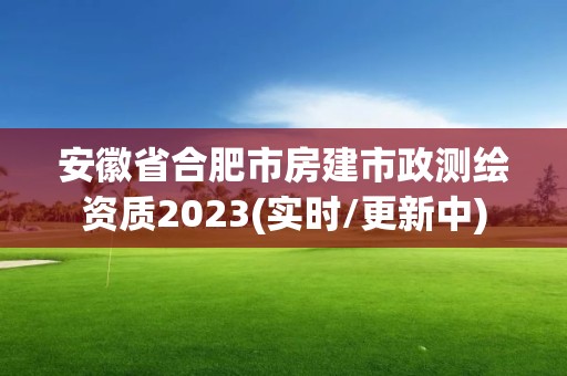 安徽省合肥市房建市政測繪資質2023(實時/更新中)