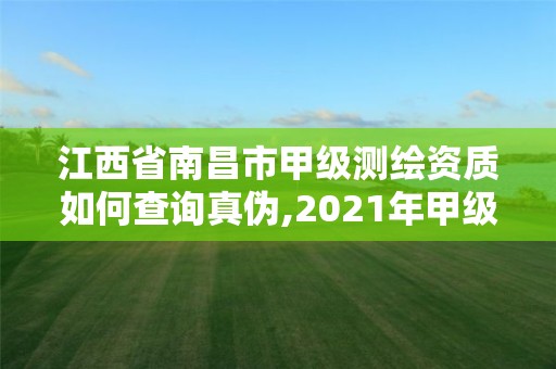 江西省南昌市甲級測繪資質如何查詢真偽,2021年甲級測繪資質。