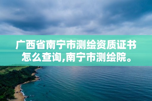 廣西省南寧市測繪資質證書怎么查詢,南寧市測繪院。