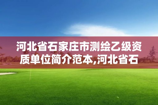 河北省石家莊市測繪乙級資質(zhì)單位簡介范本,河北省石家莊市測繪乙級資質(zhì)單位簡介范本圖片。