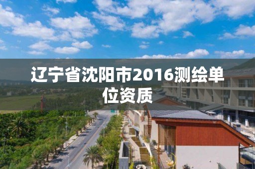 遼寧省沈陽市2016測繪單位資質