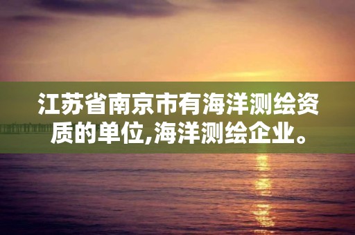 江蘇省南京市有海洋測繪資質(zhì)的單位,海洋測繪企業(yè)。