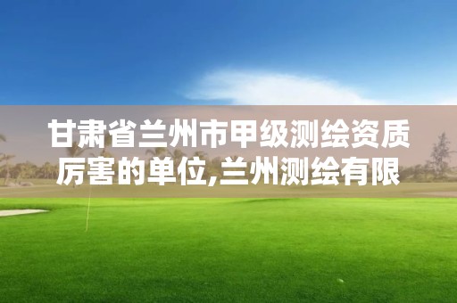 甘肅省蘭州市甲級測繪資質厲害的單位,蘭州測繪有限公司。