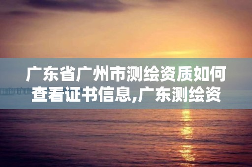 廣東省廣州市測繪資質如何查看證書信息,廣東測繪資質標準。