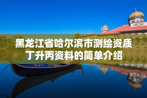 黑龍江省哈爾濱市測繪資質(zhì)丁升丙資料的簡單介紹