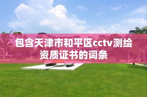 包含天津市和平區(qū)cctv測繪資質證書的詞條