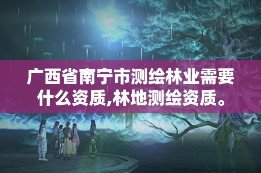 廣西省南寧市測繪林業需要什么資質,林地測繪資質。