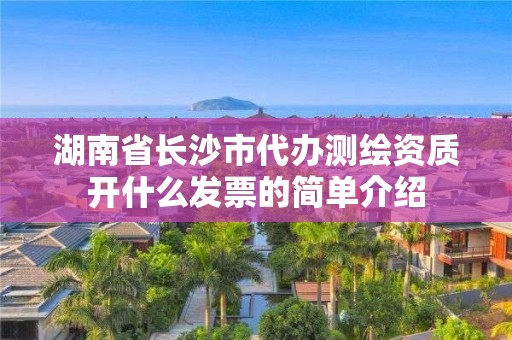 湖南省長沙市代辦測繪資質開什么發票的簡單介紹