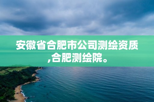 安徽省合肥市公司測繪資質,合肥測繪院。