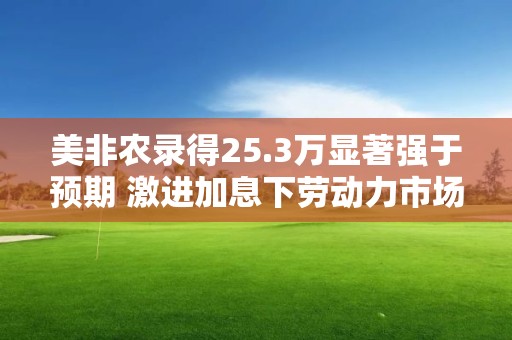 美非農錄得25.3萬顯著強于預期 激進加息下勞動力市場依然強勁