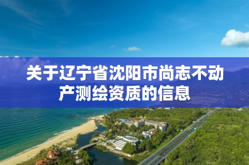 關于遼寧省沈陽市尚志不動產測繪資質的信息