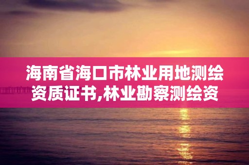 海南省海口市林業用地測繪資質證書,林業勘察測繪資質。