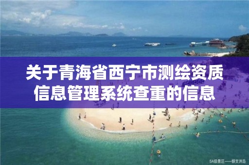 關于青海省西寧市測繪資質信息管理系統查重的信息