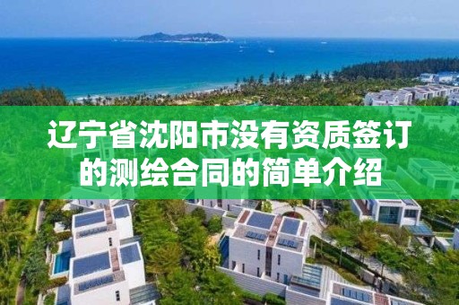 遼寧省沈陽市沒有資質簽訂的測繪合同的簡單介紹