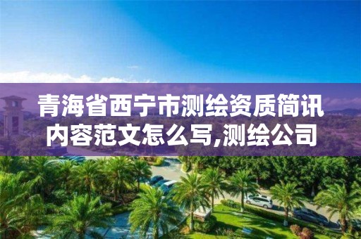 青海省西寧市測繪資質簡訊內容范文怎么寫,測繪公司簡報。