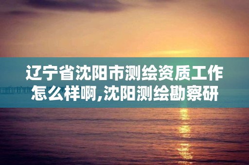 遼寧省沈陽市測繪資質工作怎么樣啊,沈陽測繪勘察研究院有限公司。