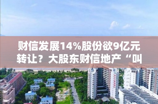 財信發展14%股份欲9億元轉讓？大股東財信地產“叫停”