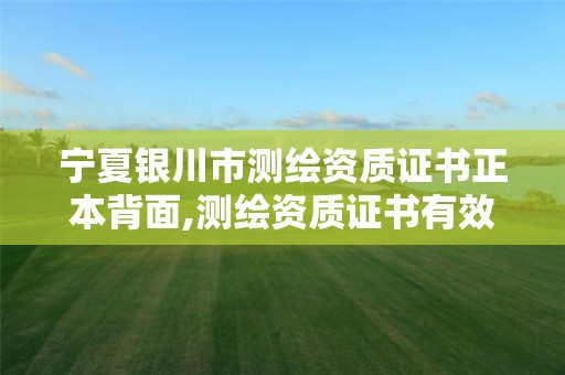 寧夏銀川市測繪資質證書正本背面,測繪資質證書有效期延至2021年12月31日。