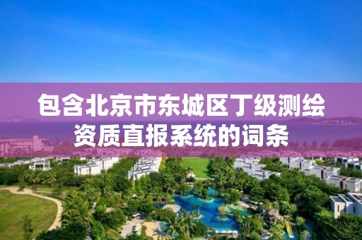 包含北京市東城區丁級測繪資質直報系統的詞條