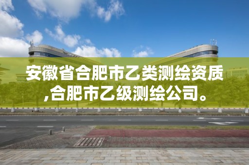 安徽省合肥市乙類測繪資質,合肥市乙級測繪公司。