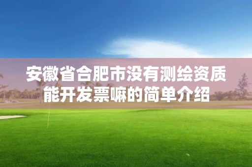 安徽省合肥市沒有測繪資質能開發票嘛的簡單介紹