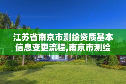 江蘇省南京市測繪資質基本信息變更流程,南京市測繪勘察設計研究院。