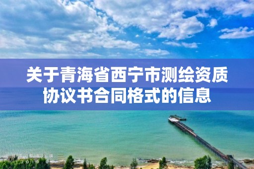 關于青海省西寧市測繪資質協議書合同格式的信息