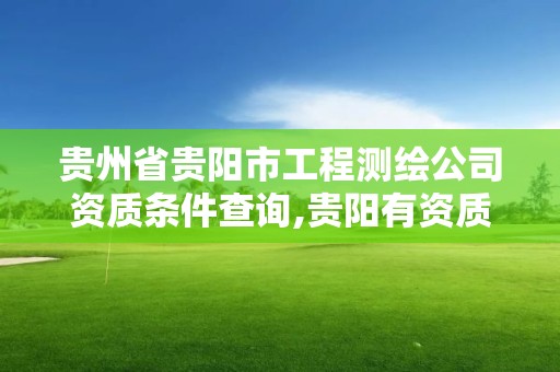 貴州省貴陽市工程測繪公司資質條件查詢,貴陽有資質的測繪公司。