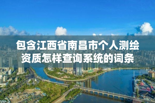 包含江西省南昌市個人測繪資質怎樣查詢系統的詞條