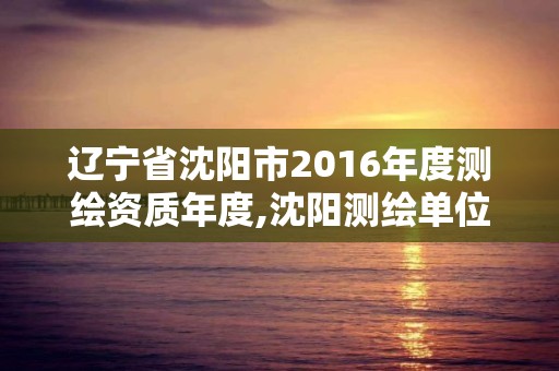 遼寧省沈陽市2016年度測繪資質年度,沈陽測繪單位。