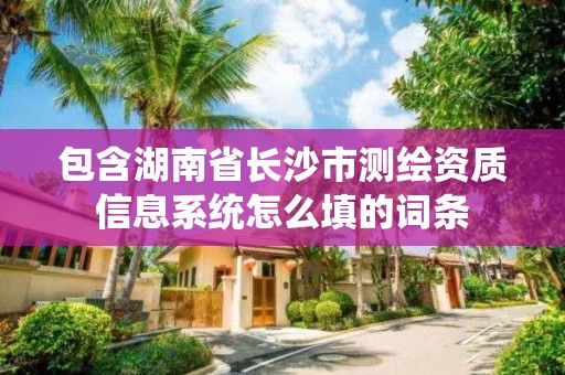 包含湖南省長沙市測繪資質信息系統怎么填的詞條