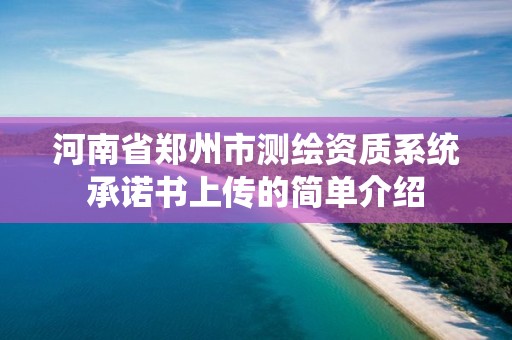 河南省鄭州市測繪資質(zhì)系統(tǒng)承諾書上傳的簡單介紹