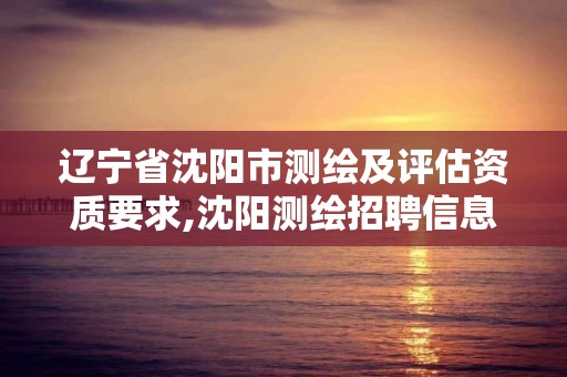 遼寧省沈陽市測繪及評估資質要求,沈陽測繪招聘信息。