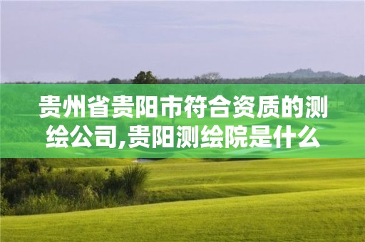 貴州省貴陽市符合資質(zhì)的測繪公司,貴陽測繪院是什么單位。