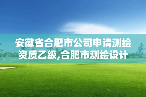 安徽省合肥市公司申請測繪資質(zhì)乙級,合肥市測繪設(shè)計研究院屬于企業(yè)嗎?。