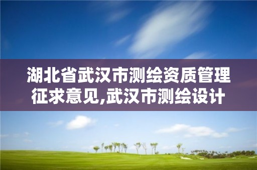 湖北省武漢市測繪資質管理征求意見,武漢市測繪設計研究院。